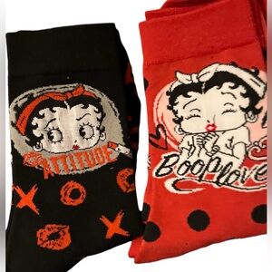 Betty Boop Socks 2 Pairs New Size 4-10